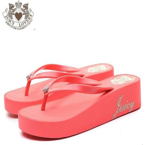 Juicy Lovers Brand Fashion Ladies Flip Flops Flat Beach Slipper Sandals Red Black Blue Outdoor Sportswear Summer Women Slippers