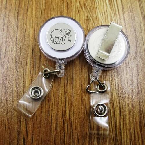 Elephant ID Badge Reel for Docter Nurse Teacher Student retractable recoil id badge holder work fun