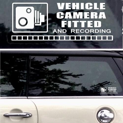 1pair Mirror Warning Stickers CCTV Video Camera Recording Vehicle Window Vinyl Car Wrap Decor Decals Car Styling Car Sticker