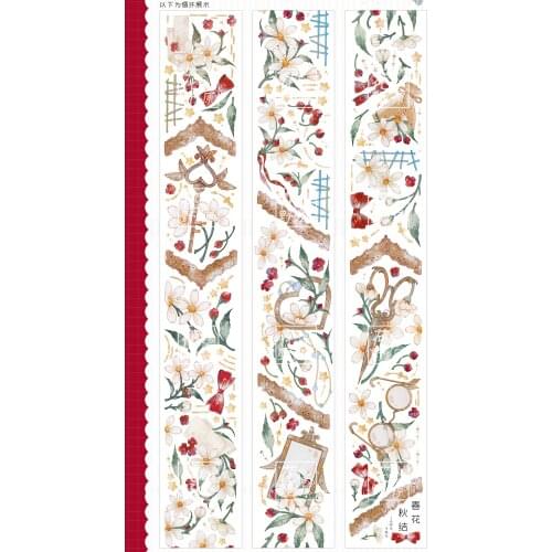 1 Loop Cute Washi Spring Flowers Autumn Berries Pet Flower Field Tape 100cm