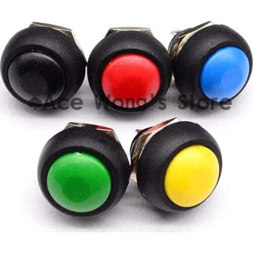1pcs 12mm Waterproof Momentary Push button Switch OFF-(ON) Self Return