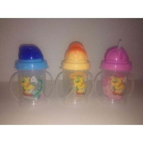 1PC New Kids Drinking Cartoon Water Bottles BPA Free Cartoon Plastic Straw Bottle Children Bottle Children Kettle Sport KM 3113