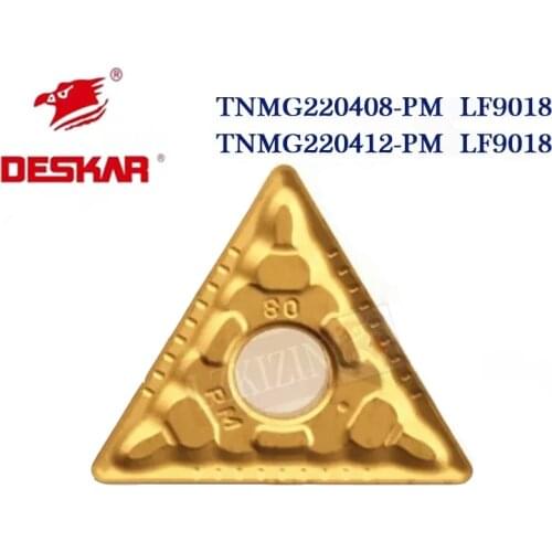 10pcs TNMG220408 TNMG220412 PM LF9018 DESKAR Carbide Insert External Turning Tool CNC Lathe TNMG Blade Cutting Tool for Steel