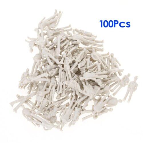 100pcs Unpainted Model Train People Figures 1:75