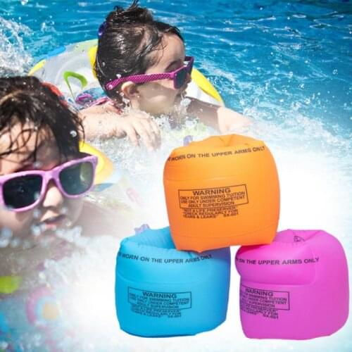 2pcs Adults Kids Swimming Arm Ring Foldable PVC Inflatable Safety Durable Swimming Arm Band Rings Children Float Air Sleeves