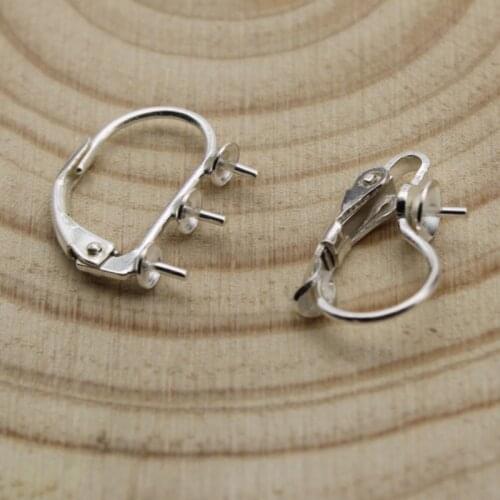 3 4 mm Earring Stud Cup Pearl 925 Sterling Silver Ear Findings French Earring Hooks Clasp Accessories for DIY Jewelry Making