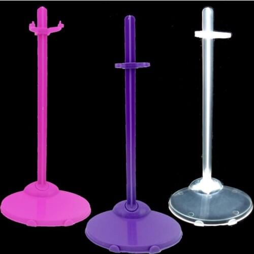 3Pcs/lot Transparent Pink Purple Waist Doll Stands Display Holder Toy Model Accessories for 1/6 Doll Dollhouse Kids Toy