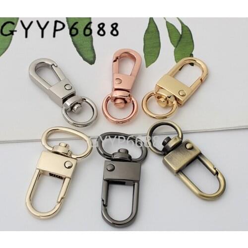 30-100pcs 9mm 14mm inner size rose gold trigger snap hook for chain bag metal swivel clasp purse accessories
