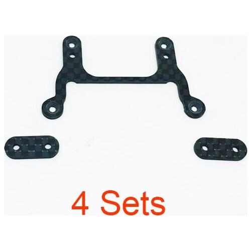 4Sets Carbon Fiber Rear Multi Roller Setting Stay Middle Plate 94848 95206 Modify Parts For S2 Chassis Tamiya Mini 4WD Car Model