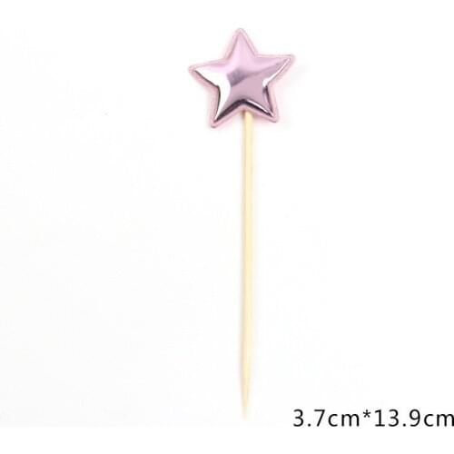 5Pcs 14cm Crown Star Colorful Gold Baby Shower For Kids Cake Toppers Birthday Cake Topper For Cake Decoration Accessories Supply