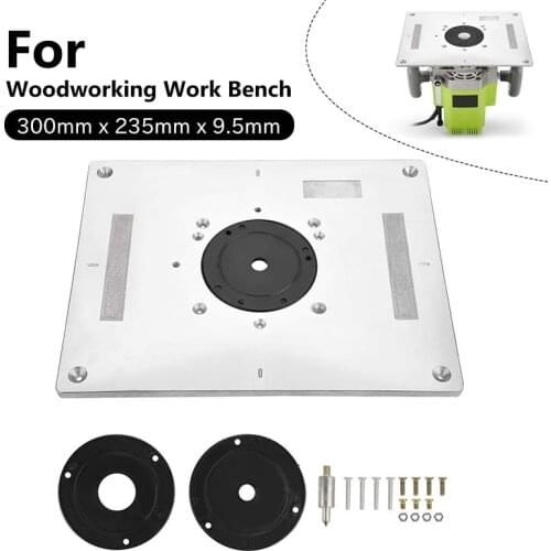 Aluminium Router Table Insert Plate Table For Woodworking Benches Router Plate Wood Tools Milling Trimming Machine With 2 Rings