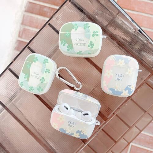 Cartoon Cute Flower Leaf Earphone Case For AirPod 2 1 Case Silicone Headphones Case for Airpods Pro Case Protective Soft Cover