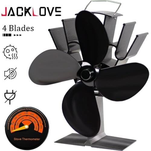 Fireplace 3/4/5 Blades Heat Powered Stove Fan Blade Log Wood Burner Eco Friendly Quiet Fan Home Efficient Heat Distribution