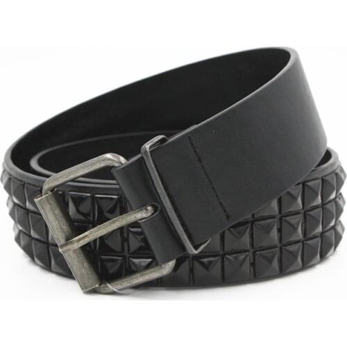Black Fashion Rhinestone Rivet Belt Men&Womens Studded Belt Punk With Pin Buckle Free Shipping