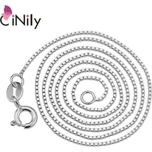 CiNily Authentic. Solid 925 Sterling Silver Chain Necklace Wholesale for Women Jewelry Engagement Necklace 16"-18" SL003-04