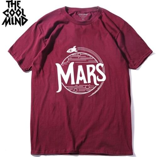 COOLMIND top quality cotton men short sleeve mars print T shirt casual summer loose mens tshirt male o-neck t-shirt tee shirts