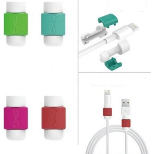 Elistooop 10 Pcs Mini Cute Silicone USB Cable Earphone Protector Plastic Cord Protection Wire Cover winder for iphone