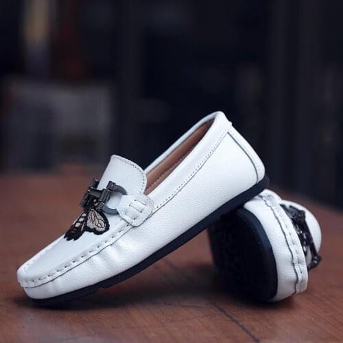 HOBIBEAR Hot Sale Boy Loafers Shoes For Kid Handmade Children Slip On Casual Shoe Designer Girls Kids Flats Leather Shoes