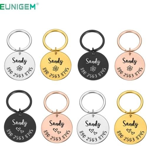 Anti-lost ID Tag Keychain Dog Personalized Keychain Pet ID Tag Engraved Pet ID Name for Cat Puppy Dog Tag Name Pet Accessories