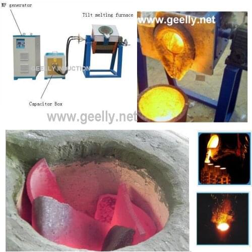 Auto-Pouring IGBT Induction Melting Furnace for Melting 100 Kgs of Gold, Copper, Brass, Silver etc
