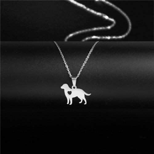 Ins Hot Stainless Steel Minimalist Jewelry Love Dog Pendant Necklace Cute Choker Fashion Gift