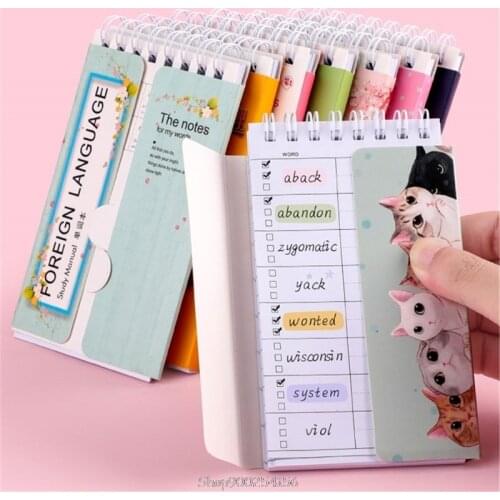 80 Sheets Japanese Pocket Kawaii Cartoon Students Vocabulary Notebook English Words Card Kids Study Memo Notes O27 20 Dropship