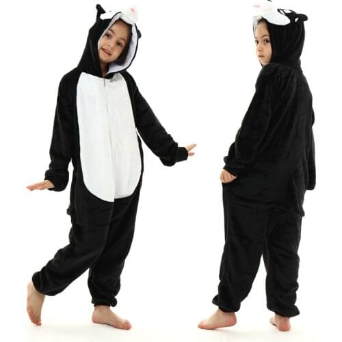 Cute Unicorn Kigurumi Onesie Pajamas Set Animal Cosplay Costume Winter Warm Soft Flannel Jumpsuit Children Party Wear Kid Pyjama