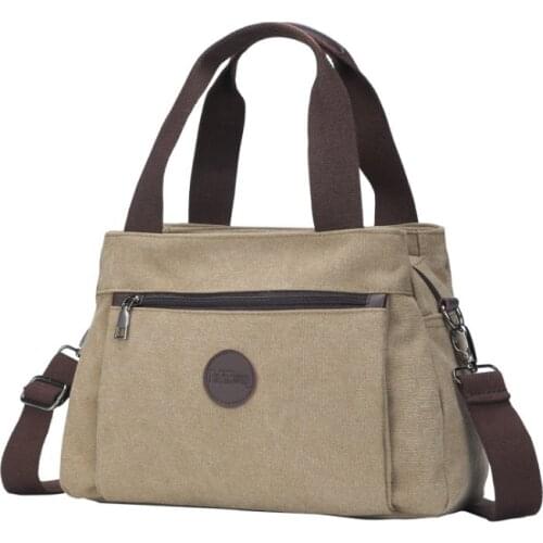 Fashion Casual Canvas Bag Ladies Hand Single Shoulder Messenger Large Capacity Multi-Compartment Bag