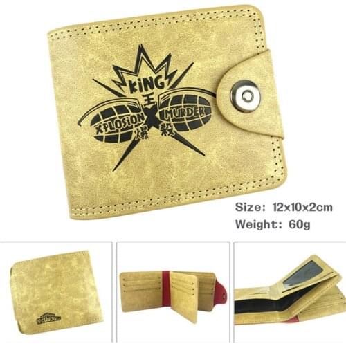 My Hero Academic Justice Cartoon Anime Men Women Boys Girls Short Leather Hasp Button Wallet Purse Money Holder