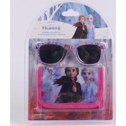 Disney Frozen Cartoon Sunglasses Coin Purse Set Anime figure Storage Coin Purse Sun Mirror Childrens Jewelry Set Birthday Gifts