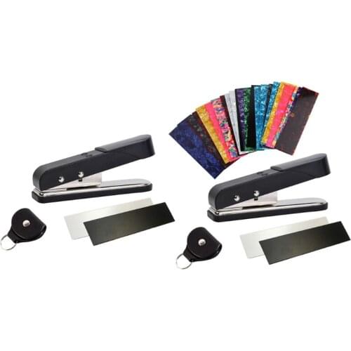 77JE Guitar Picks Punch/Picks Maker w/ Pick Strips Sheet, Guitar Picks Making Puncher Kit DIY Gift for Guitar Player