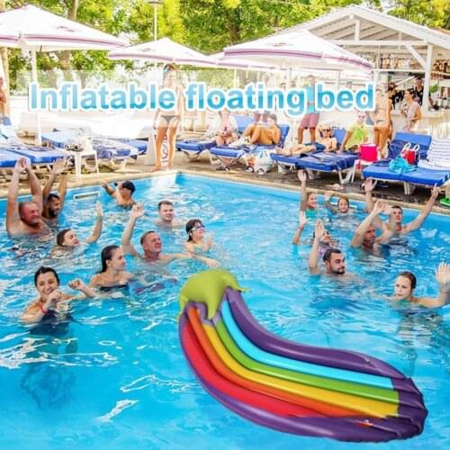 Pool Float Inflatable Eggplant Shape PVC Portable Good Air-tightness Pool Lounger Water Bed for Adults Kids Swimming