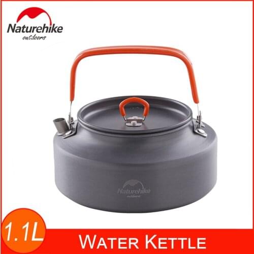 Naturehike 1.1L Kettle Aluminum Water Pot With Carrying Bag Compact And Lightweight Tea Kettle Coffee Pot For Outdoor Camping