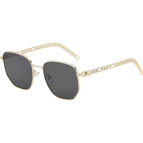 New Polygonal Personality Sunglasses Female Star Net Red Street Face Korean Tide Sunglasses Gold Border Glasses 72065