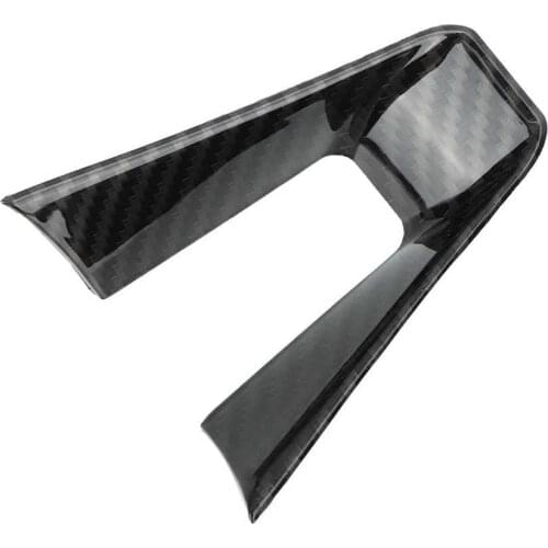 Carbon Fiber Style Steering Wheel Decoration Frame Cover Trim Fit for Alfa Romeo Giulia 17-19 left Driving car accessories
