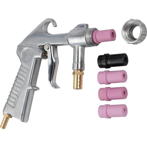Alloy Steel Sandblasting Gun Sandblaster Feed Blast Gun Air Siphon Sand Blasting Abrasive Tool Ceramic Nozzles Tips Kit Sprayer