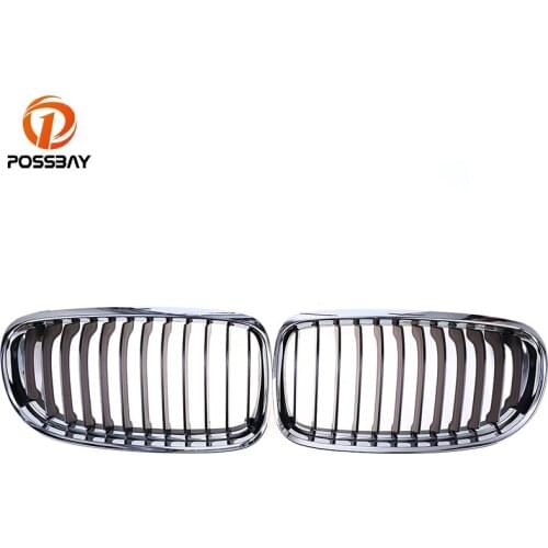 POSSBAY Half Chrome Front Kidney Grilles Grill for BMW 3-Series E91 320xd/323i/325d Touring 2008-2012 Facelift Auto Replacement