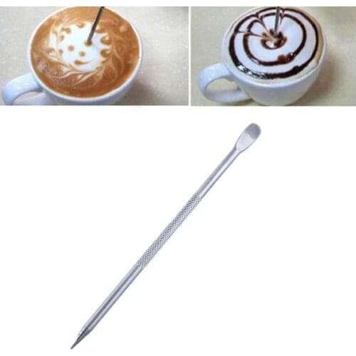 1Pcs New Useful Stainless Steel Barista Cappuccino Latte Espresso Coffee Decorating Pen Art Household Kitchen Cafe
