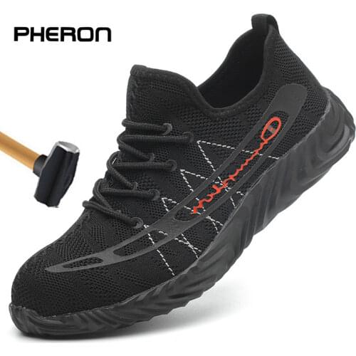 Men shoes 2019 New Comfortable Breathable Safety Shoes Men Lightweight Summer Anti Smashing Piercing Work Sandals Single Mesh