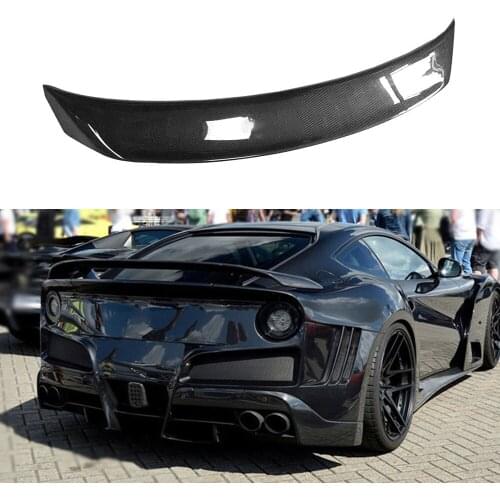 Carbon Fiber/FRP Black Rear Bumper Lip Chin Spoiler Wing Decoration for Ferrari F12 Berlinetta 2013-2016 Skirts Auto Car stylimg