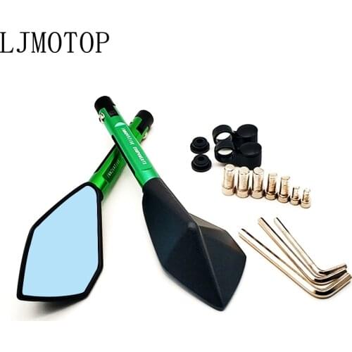 Motorcycle Mirrors Moto Side Rearview Mirrors CNC Aluminum For Kawasaki Ninja ER6N W800 Z750 ZX6 ZX9R ZXR400 ZZR600 VERSYS 1000