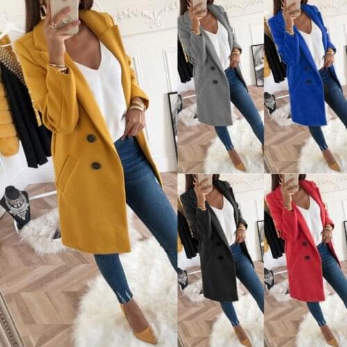 High Quality 2020 Spring Women Plus Size XXXL Woollen Blends Overcoats Long Sleeve Casual Oversize Outwear Jackets Coat