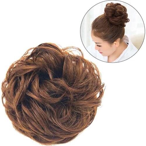 Women Elastic Hair Bun Ponytail Extension Messy Wavy Chignon Hairpiece Hair Styling Decor Accessory Headdress headwear Gift