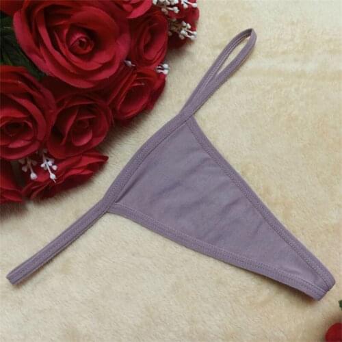 Ladies underwear simple hot temptation low-waist cotton seamless invisible thong T pants see-through panties