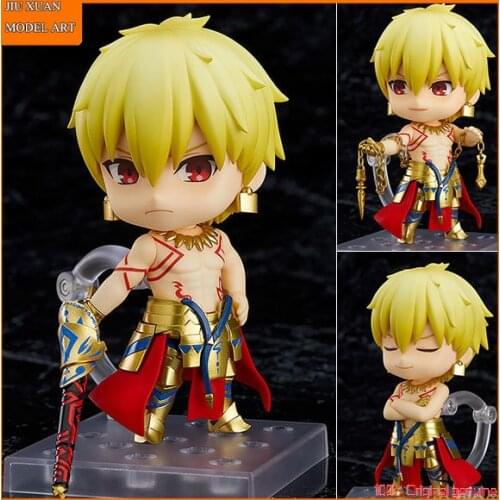 100% Original: Anime Fate FGO Gilgamesh #1220 Q version figma PVC Action Figure Anime Figure Model Toys Figure Doll Gift