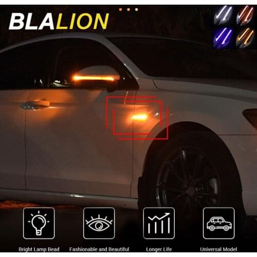 2 PCS LED Car Dynamic Side Marker Turn Signal Light Stylish Flowing Light Waterproof Yellow Car Side Indicator Auto Blinker Lamp