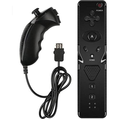 2-In-1 Gamepad Controller Remote Controller Nunchuk Video Game Controller With Built-In Speaker For Wii Game Accessory