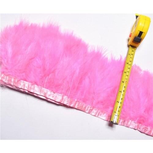 2Yard/lot Pink Marabou/Turkey Feather ribbon Trim 15-18cm diy decor pheasant feathers for crafts Cloth Sideband Clothing plumes