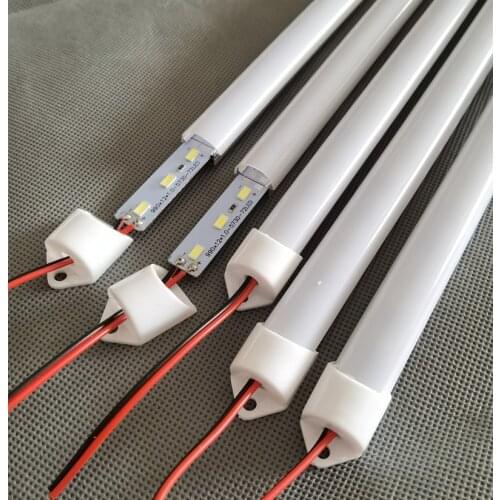 5pcs*50cm Factory Wholesale DC 12V SMD 5730 5630 LED Hard Rigid Strip Bar Light Aluminium shell +pc cover LED Bar Light 5730