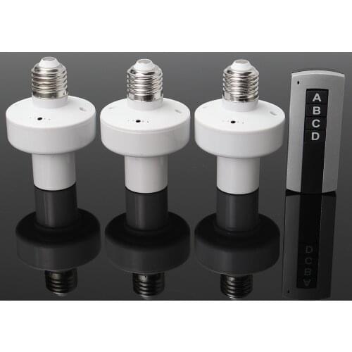3PCS E27 Screw Wireless Remote Control Light Lamp Bulb Holder Cap Socket Switch Converter Splitter Adapter AC110V/180-240V